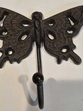Decorative Cast Iron Butterfly Hook 5"